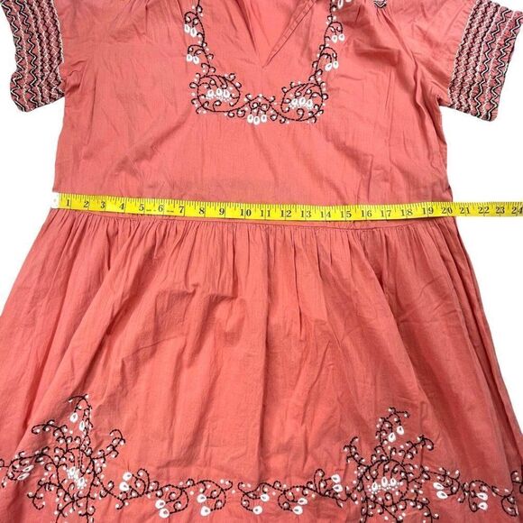Anthropologie Lazybones Pink Embroidered Dress - Picture 8 of 8